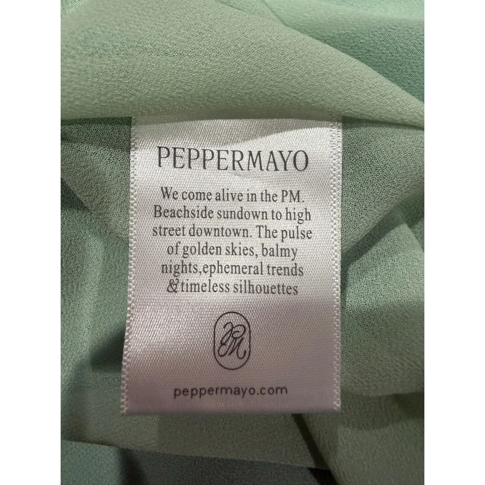 Peppermayo Green Ombre Halter Maxi Dress Cowl Neck Open Back Size 0 XXS